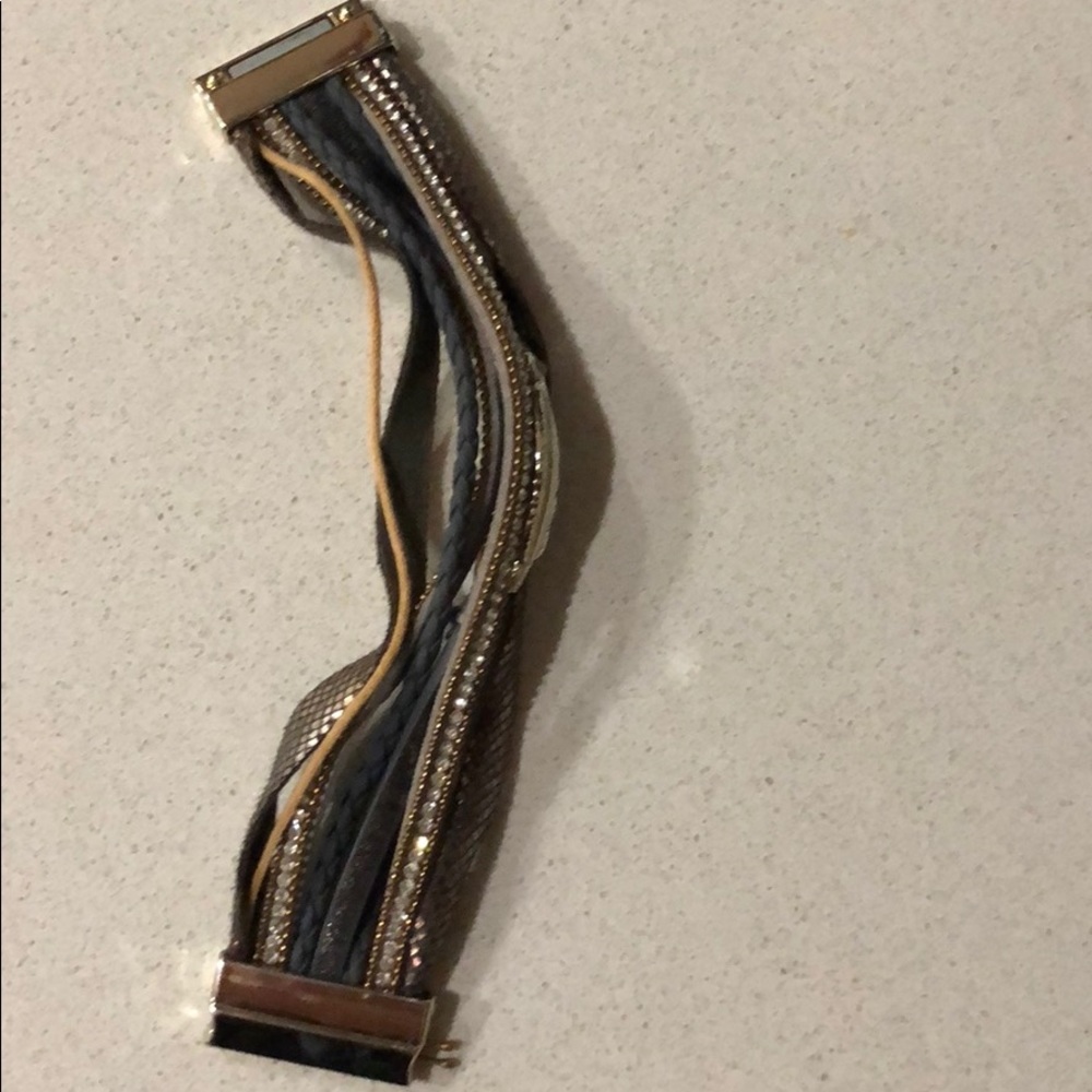 Leather bracelet, Swarovski crystals